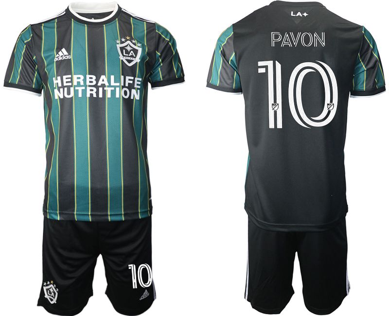 Men 2021-2022 Club Los Angeles Galaxy away black #10 Adidas Soccer Jersey->customized soccer jersey->Custom Jersey